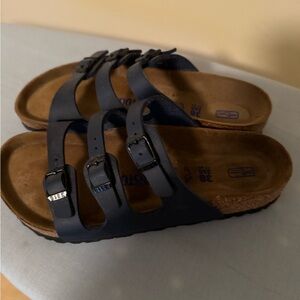 Birkenstocks navy multi strap size 38